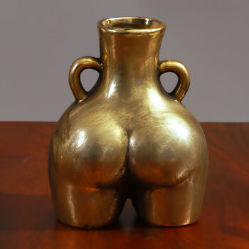 G Decor Antique Brass Styled Ceramic Female Shaped Vase, 4 of 6