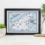 Map Of Guernsey Signed Print, thumbnail 1 of 3