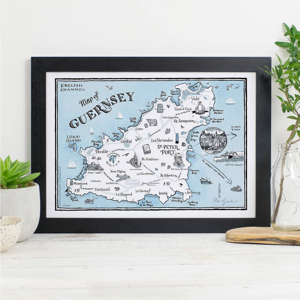 Map Of Guernsey Signed Print, 1 of 3