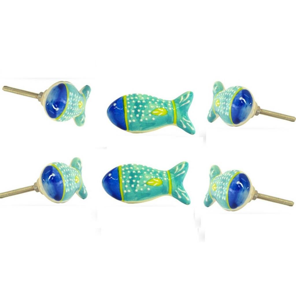 Jamie Ceramic Fish Knob Set Of Six By TrincaFerro