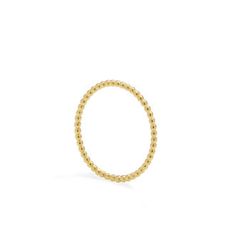 9ct Yellow Gold Skinny Ball Stacking Ring, 3 of 5