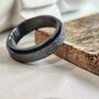 6mm Mens Black Silver Plated Steel Spinner Ring, thumbnail 3 of 10