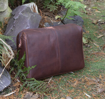 Personalised Luxury Large Leather Wash Bag Men's Gift, 9 of 9