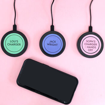 Personalised Any Text Wireless Phone Charger, 2 of 4