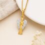 Personalised 9ct Gold Angel Necklace With Sparkling Wings, thumbnail 3 of 8