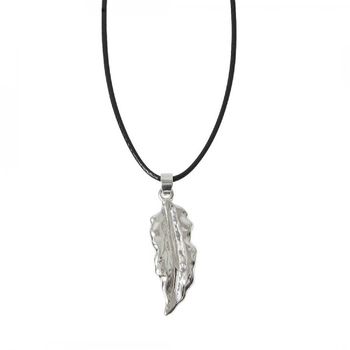 Leather Look Leaf Necklace, 2 of 6