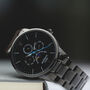 Men's Handwritten Personalised Message Watch In Black, thumbnail 5 of 8