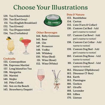 Personalised Favourite Couple Things Anniversary Print, 8 of 11