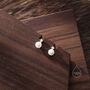 Genuine Pearl And Cz Stud Earrings In Sterling Silver, thumbnail 2 of 12