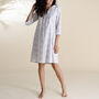 Kaftan Florence Nightie In Pink And Blue Floral Print, thumbnail 3 of 5
