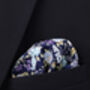 Handmade Wedding Tie In Navy And Purple Floral Print, thumbnail 9 of 9