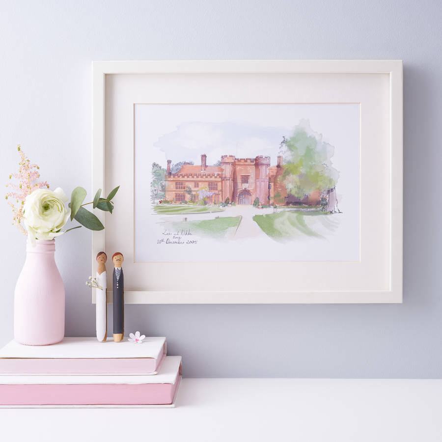 Personalised Wedding Venue Or Church Illustrated Print, 1 of 12