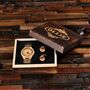 Wood Watch, Cuff Links Engraved Wooden Box, thumbnail 1 of 5