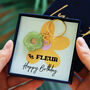 Happy Birthday Initial And Flower Keyring, thumbnail 1 of 8