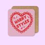 Harry Styles Heart Coaster, thumbnail 1 of 5