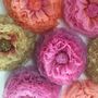 Nine Coral, Hot Pink And Gold Hand Dyed Paper Flowers, thumbnail 2 of 8