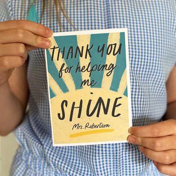 Thank You For Helping Me Shine Teacher Card, 4 of 6