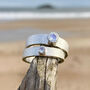 Moonstone June Birthstone Ring In Textured Sterling Silver, thumbnail 1 of 10