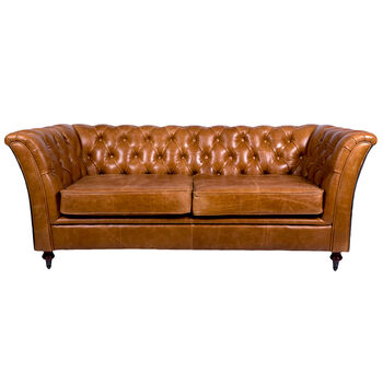 Caesar Two Seater Chesterfield Sofa Tweed And Leather, 4 of 4
