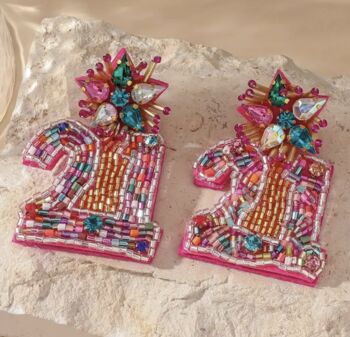 Handcrafted Beaded Birthday Number Drop Earrings, 2 of 4
