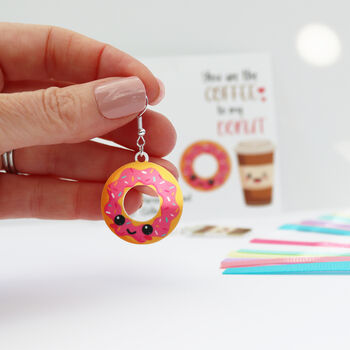You Are The Coffee To My Donut Valentine's Earrings, 11 of 12