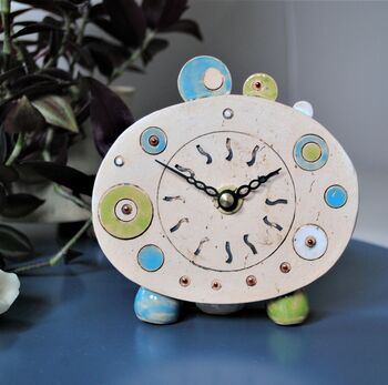 Office Desk Dots And Circles Personalised Clock, 4 of 6