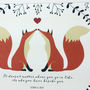 Personalised Fox Couple Print Gift, thumbnail 6 of 8
