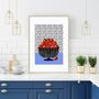 Strawberries In A Striped Bowl Print, thumbnail 7 of 7