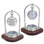 Personalised Chrome 20th Anniversary Desk Clock With Compass, thumbnail 1 of 9