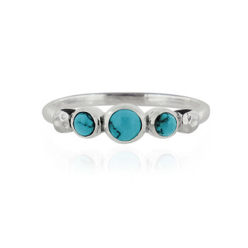 Lakshmi Turquoise Stacking Ring Silver Or Gold Plated, 5 of 9