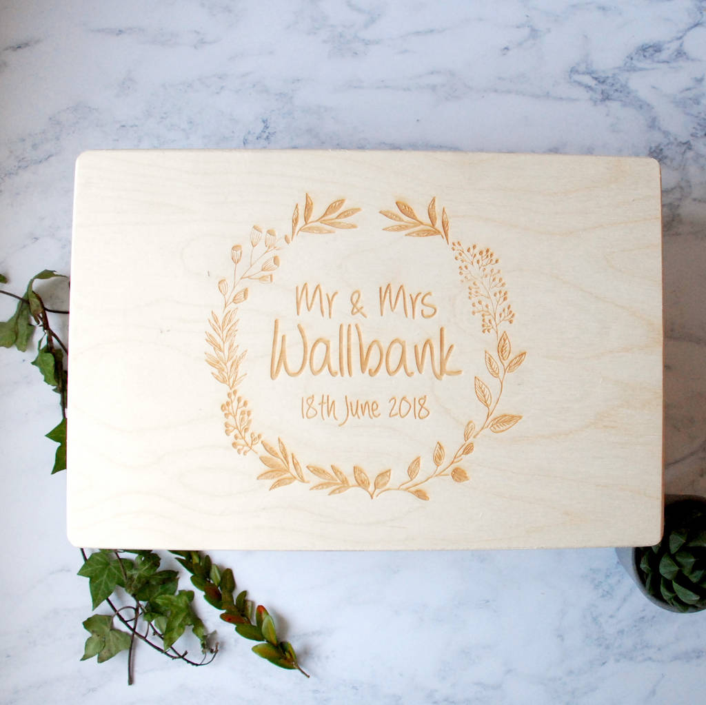 personalised couples memory box by bespoke & oak co.