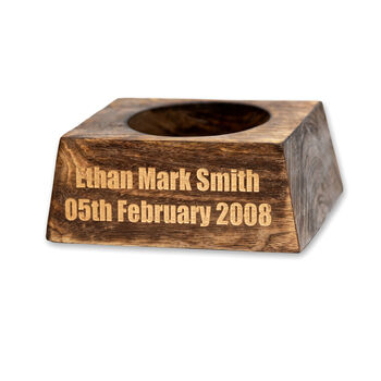 Personalised Hardwood Ball Stand: Engraved Display Plinth, 7 of 7