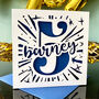 Starburst Personalised 5th Birthday Card, thumbnail 2 of 4