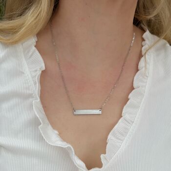 Personalised Handwriting Horizontal Bar Necklace, 4 of 5