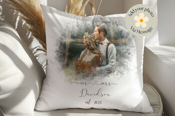 Personalised Wedding Photo Print Cushion, 2 of 3