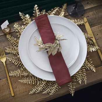 Gold Fern Wreath Christmas Table Place Mats, 2 of 3