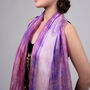 100% Mulberry Silk Scarf, Lilac And Purple In Gift Box, thumbnail 10 of 11