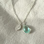 Semi Precious Birthstone And Leaf Initial Necklace, thumbnail 3 of 9