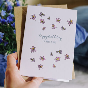 Personalised Birth Flower Stems Birthday Card, 2 of 3