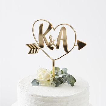 Personalised Initials Arrow Cake Topper, 2 of 9