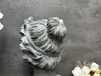 26cm Grey Female Bust Statue Modern Lady Head Statue, 5 of 12
