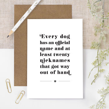 Gift For Dog Owners, Dog Nicknames Unframed Print, 2 of 4