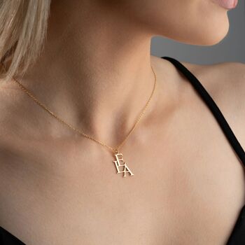 Vertical Initials Necklace In Sterling Silver, 5 of 8