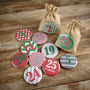 Christmas Patterned Advent Badges And Treat Bags, thumbnail 1 of 4