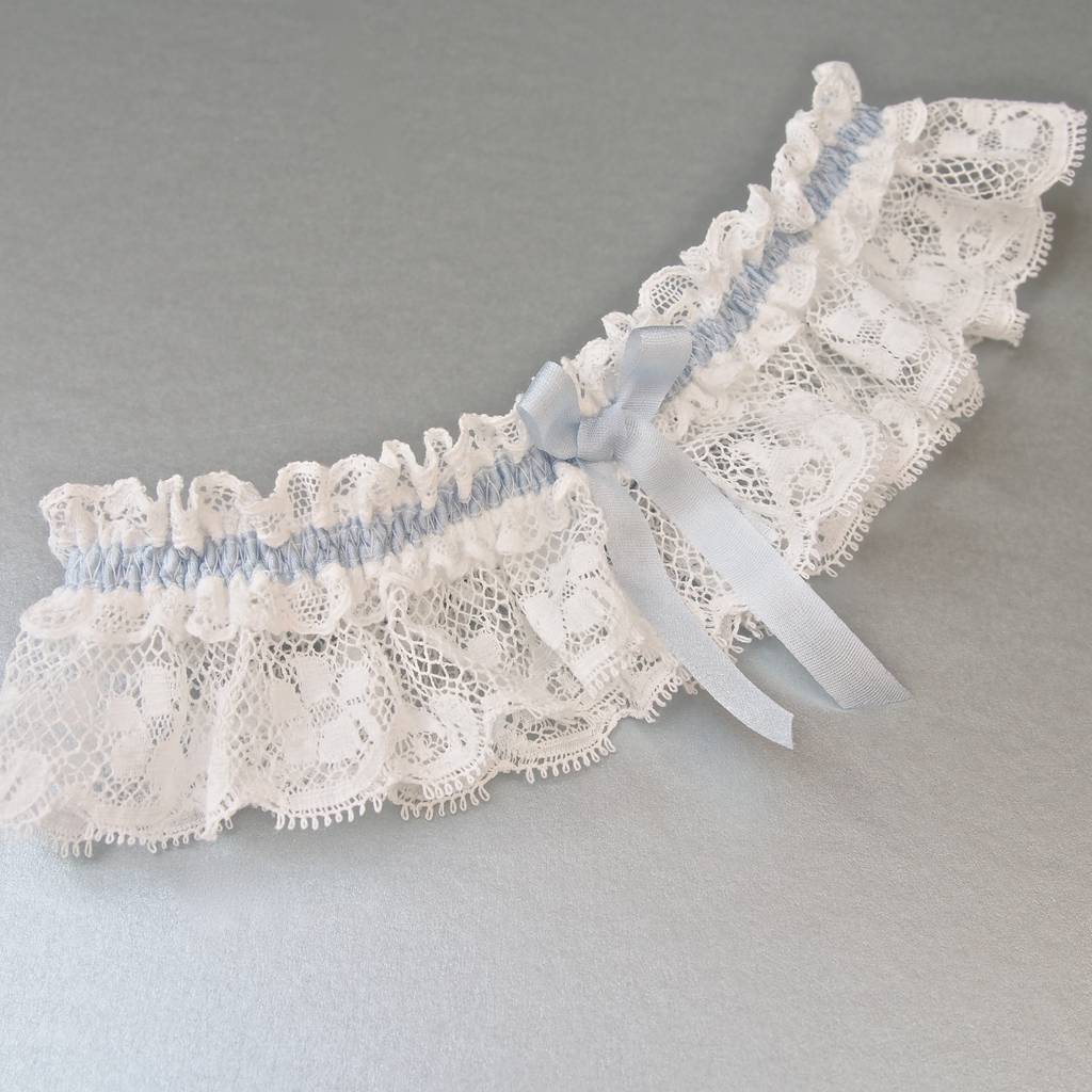 tianna ivory lace something blue wedding garter by lovebysusie ...