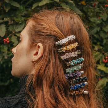 Rose Quartz Crystal Hair Clip Set Of Two, 4 of 5