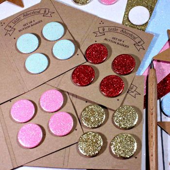 Small Glitter Badges, Pack Of Four, 3 of 7