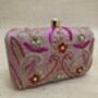 Pink Handcrafted Raw Silk Clutch, thumbnail 1 of 5