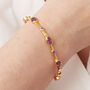 Amethyst 18k Gold Plated Silver Cuff Bracelet, thumbnail 1 of 12