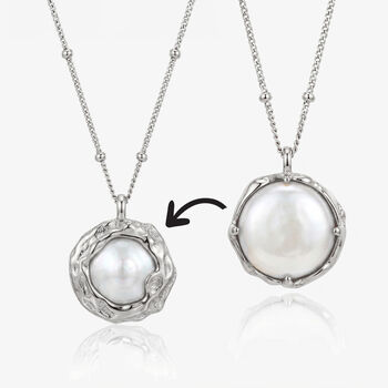 Reversible Baroque Pearl Necklace With Bobble Chain In 18k Gold Or Silver, 5 of 6